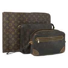 LOUIS VUITTON Monogram Clutch Bag 3 Set LV Auth bs33362