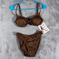 Vintage NWT ELLE 2-Piece Bikini Underwire Top High Cut Bottom Size 8 Made in USA