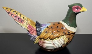 Fitz And Floyd Essentials Game Bird Pheasant Lidded Trinket Dish Box