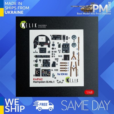 Kelik K48162 1/48 Hampden B.Mk.1 - interior 3D decals for ICM kit