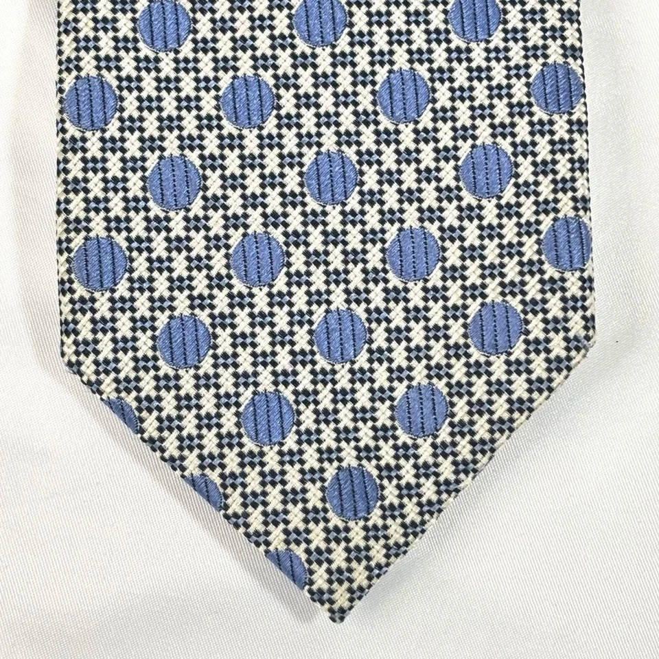Corbata de cuello Tom Ford ancha blanca negra azul lunares 100 % seda excelente regalo Foto 2 de 4