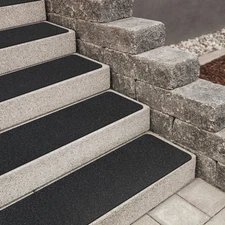 12-Pack 6"X30"Pre-Cut Stair Treads 80 Grit Non-Slip Outdoor Tape Black Heavy