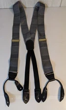 Cole Haan Black Gray White Suspenders EUC