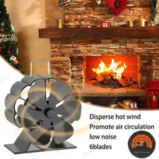 Heat Powered Stove Fan, 6 Blades Silent Operation for Wood/Log Burner/Fireplace