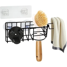 Sponge Holder with Smile Face Caddy Organizer for Kitchen Sink Includes Dish