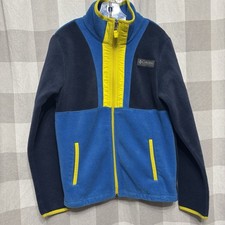 Columbia Jacket Youth Medium Fleece Full Zip Long Sleeve Color Block Sweater