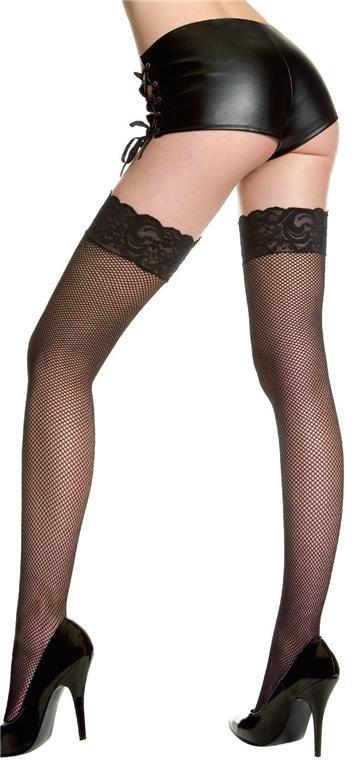 Medias De Red Sexy Para Damas Con Encaje Negro O Blanco Talla XL P4910Q