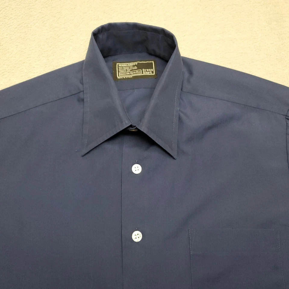 Camisa de vestir vintage Sears The Mens Store para hombre grande azul manga larga cónica Foto 3 de 4