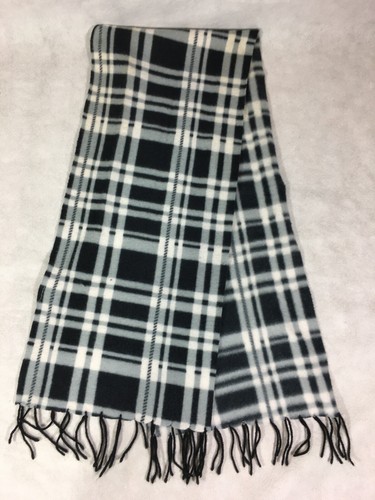 Schwarz kariert Fransen Polyester 49"x10" Schal - Bild 14 von 14