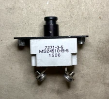 AIRCRAFT C-130 KLIXON MS24510-B-5 5A CIRCUIT BREAKER 7271-3-5 5925-00-625-7817