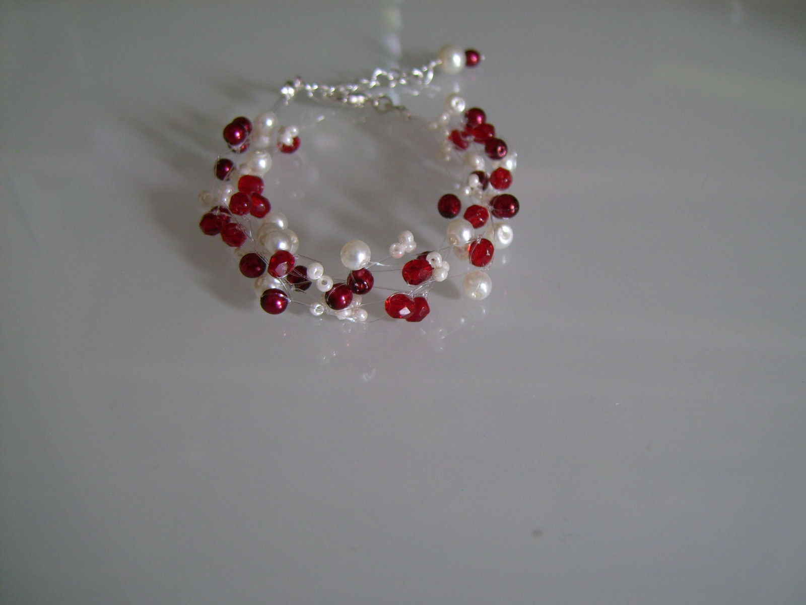 Bracelet bordeaux en satin beige clair, accessoire robe de mariée