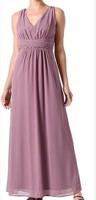 VILA Vikarin Maxikleid mit V-Ausschnitt Twilight Mauve Damen Größe 40 BRANDNEU 