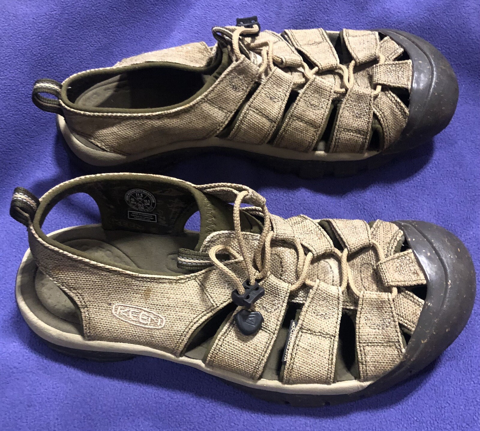 Sandali ibridi Keen Newport da uomo taglia 11 5 originali marroni impermeabili