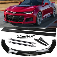 Front Bumper Lip Spoiler Side Skirts Rear Lip Glos Black For Chevrolet Camaro LT