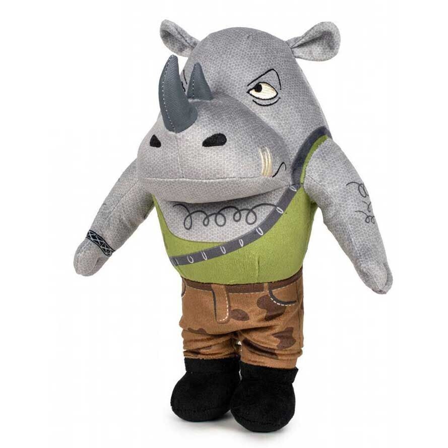 Peluche Rocksteady Mutant Mayhem Tortues Ninjas 28cm doudou souple