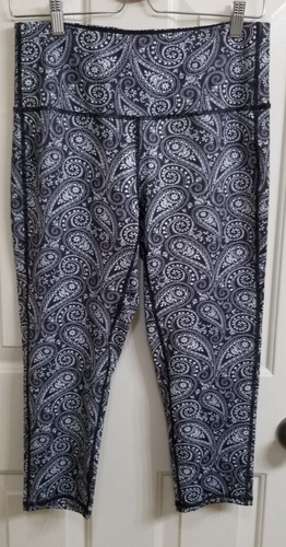 Legging Capri MPG – Noir Avec Surpiqûres Bleues, Poche Zip Dos, Taille L, Running
