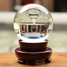 HONGVILLE Feng Shui and Home Decor Solid Clear Glass Crystal Ball Sphere60-200mm