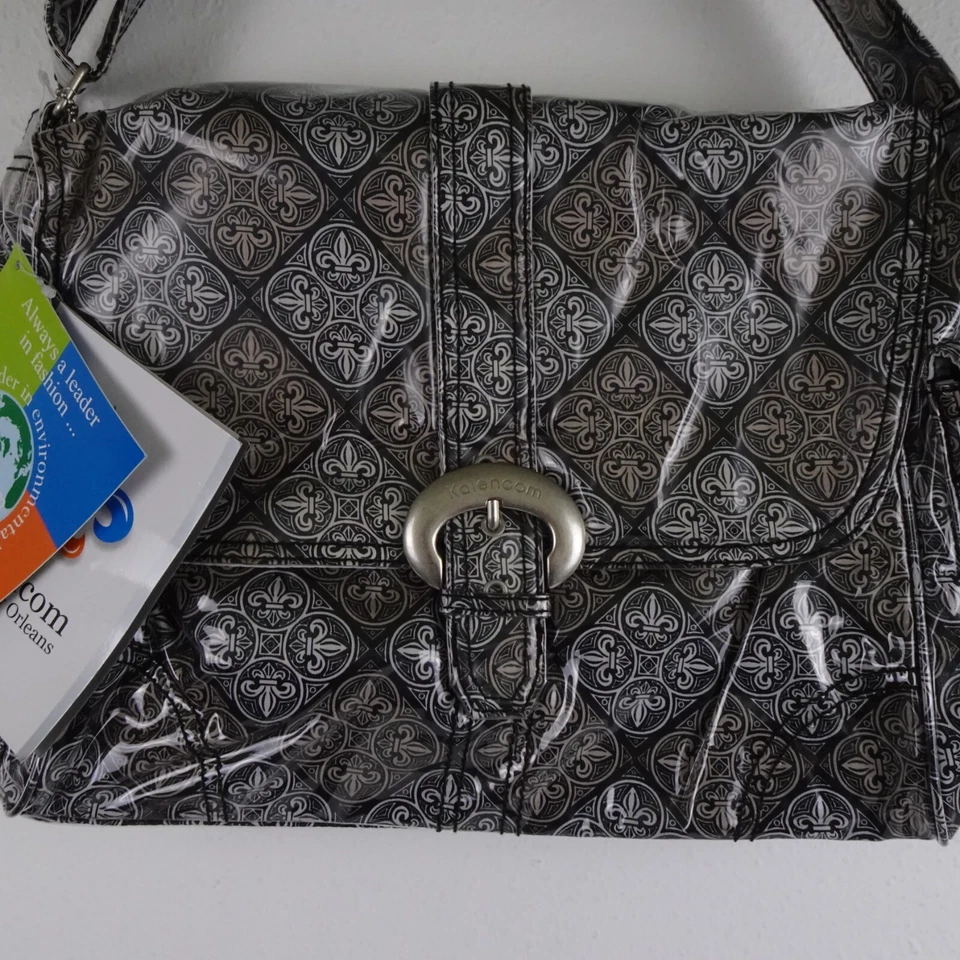 Diaper Bag Baby Bag Kalencom Buckle Black + Bottle Bag Zip Pouch Changing Pad - Image 3 of 4