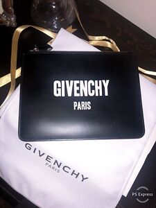 Givenchy Paris Logo Print Clutch | eBay