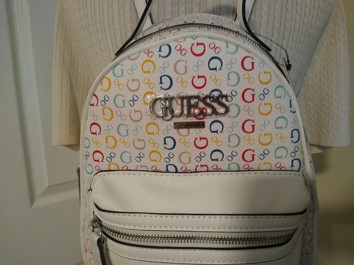 Guess Women&#039;s &#034;Van Buren&#034; Small Backpack w/Rainbow Logo New (T024K) | eBay