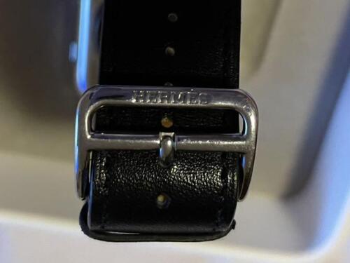 Hermes Apple Watch series3 42mm with Black leather band and rubber band #31