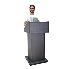 23x22x48" Black Wood Deluxe Podium Embassy Church Puplit Lectern Hostess Desk