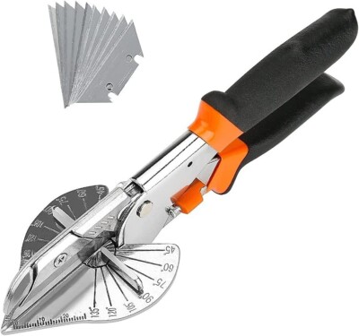45°-135°Multi Angle Multifunctional Trunking Miter Shear Cutter Tool w/ 10 Blade