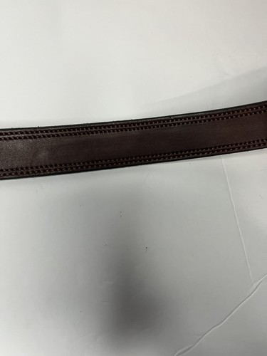 Handcrafted Bullhide Belt Brown Leather Size 52 Made in The USA Brown Thread - Picture 7 of 13