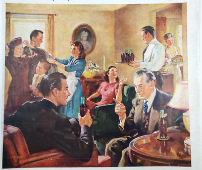 Everybodys Here Party Coca Cola Vintage 1946 Ad Magazine Print Coke Pop Soda
