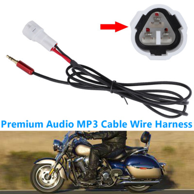 For Kawasaki Vulcan 1700 2009-2020 Audio Adapter Wire Plug Kit MP3 Cable Chord