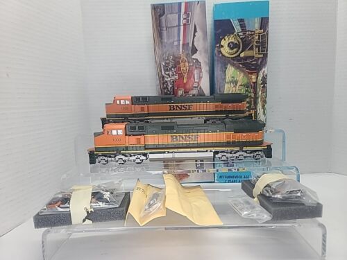 2 Athearn HO C44-9W “BNSF” Powered & Dummy Diesel Loco #1000 Tested Runs Read De