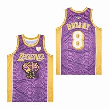 Youth Men Bryant 24 Team Mamba Basketball Jersey Purple Ginch Snake Skin Tribute