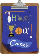 Designer Greetings Sports Clipboard Die Cut Juvenile / Kids Coach Thank You Card
