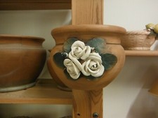 TASCA DA MURO “ROSE” TERRACOTTA DA INTERNO PORTAVASO DA PARETE MADE IN ITALY 