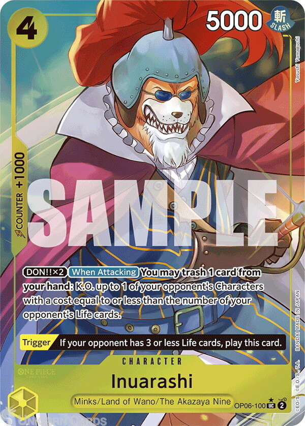 OP06-100 Inuarashi : Uncommon Full Art English One Piece TCG Card : PRB01: One P