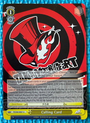 Weiss Schwarz Persona 5 CALLING CARD (Yellow) P5/S45-E021 U Ships