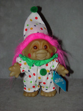 Troll Doll 5" Dam Norfin Green Clown Pink Hair Tag