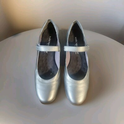 Walking Cradles Size Women Silver/pewter Mary Janes Leather Shoes 