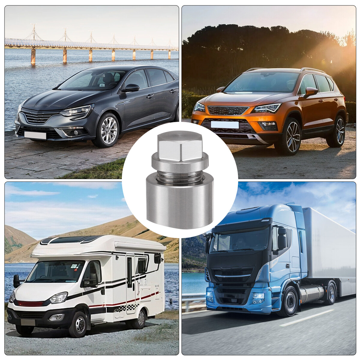 (2 Sets) 304 Stainless O2 Oxygen Sensor Bung Plug M18 X 1.5 Threaded Fittings