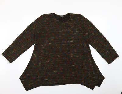 new collection Damen Pullover grün Rundhals Baumwollmischung Größe M