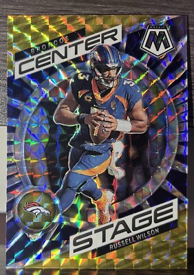 2023 Panini Mosaic Russell Wilson Center Stage GOLD Mosaic /10 Broncos Steelers