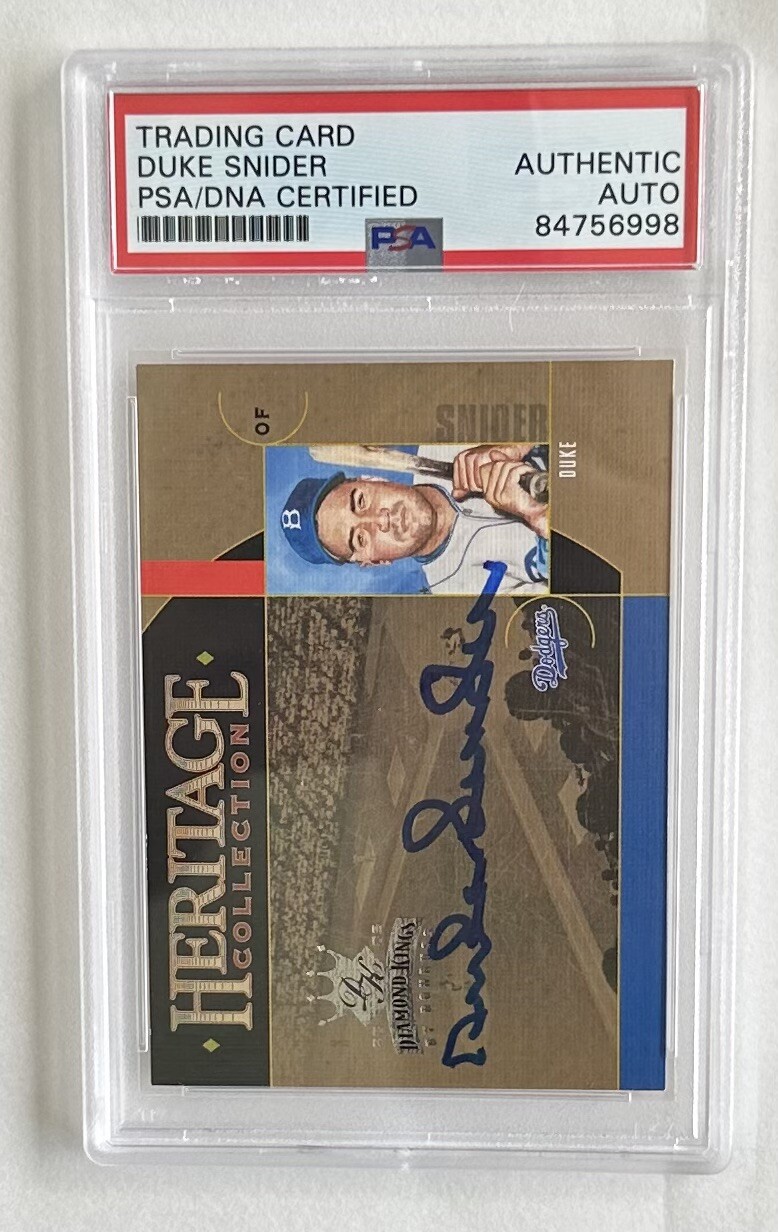 Duke Snider Autographed Signed Los Angeles Dodgers 2005 HERTIAGE COLLECTION #8 PSA CERTIFIED AUTO LA DODGERS 