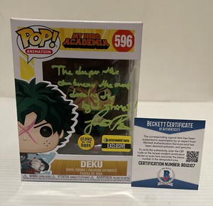 Justin Briner Signed DEKU GITD MY HERO ACADEMIA Exclusive Funko Pop BECKETT 9