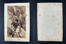 Switzerland, Gorges de la Tamina Vintage CDV Albumen Print CDV, Albumen Print, 6 