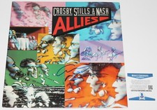 CROSBY, STILLS & GRAHAM NASH SIGNED 'ALLIES' VINYL RECORD LP BECKETT COA BAS