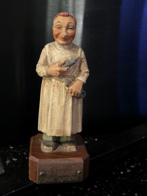 VTG Toriart Anri of Italy Hand Carved Wooden Dentist Figurine Mid Century 1958