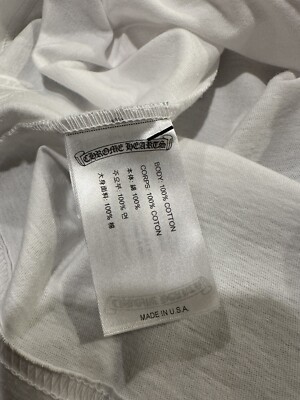 Chrome Hearts Yellow Script Neck Logo White Long Sleeve Tee Chrome Hearts Yellow Script Neck Logo White Long Sleeve Tee