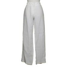 EILEEN FISHER White Heavy Linen Wide Trouser Pants 4