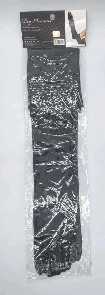 Leg Avenue Guantes Negros Extra Largos Satén Lencería Formal Disfraz Talla Única Foto 2 de 4