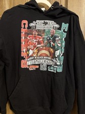 Philadelphia Eagles Vs Kansas City Chiefs Black Hooded Large Sweatshirt NWOT